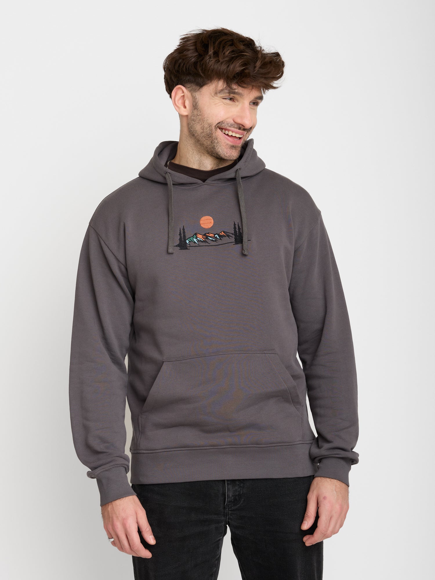 Grau:  Gemütlicher Hoodie aus Bio-Baumwolle für Herren [22616]