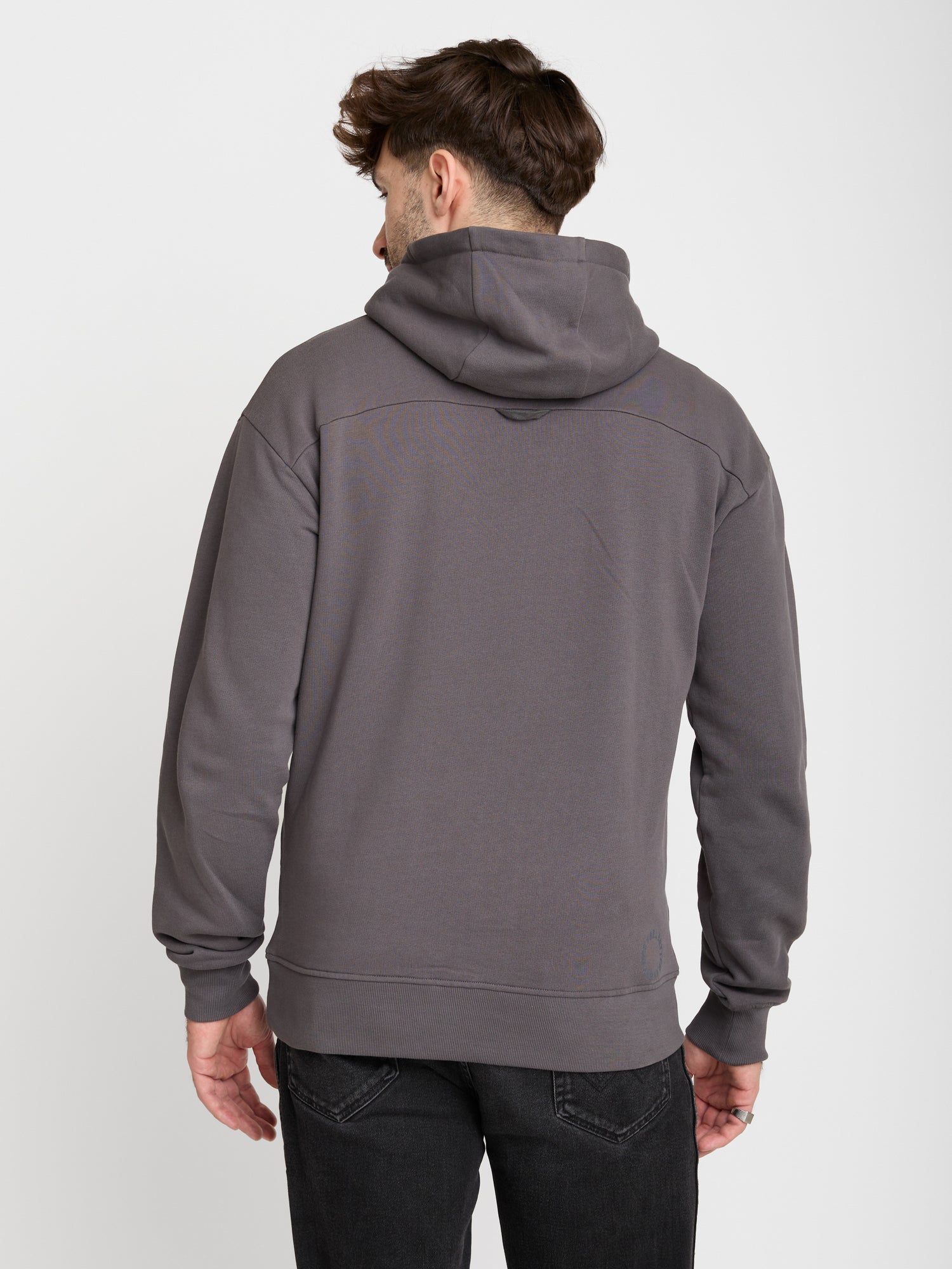 Grau:  Gemütlicher Hoodie aus Bio-Baumwolle für Herren [22619]