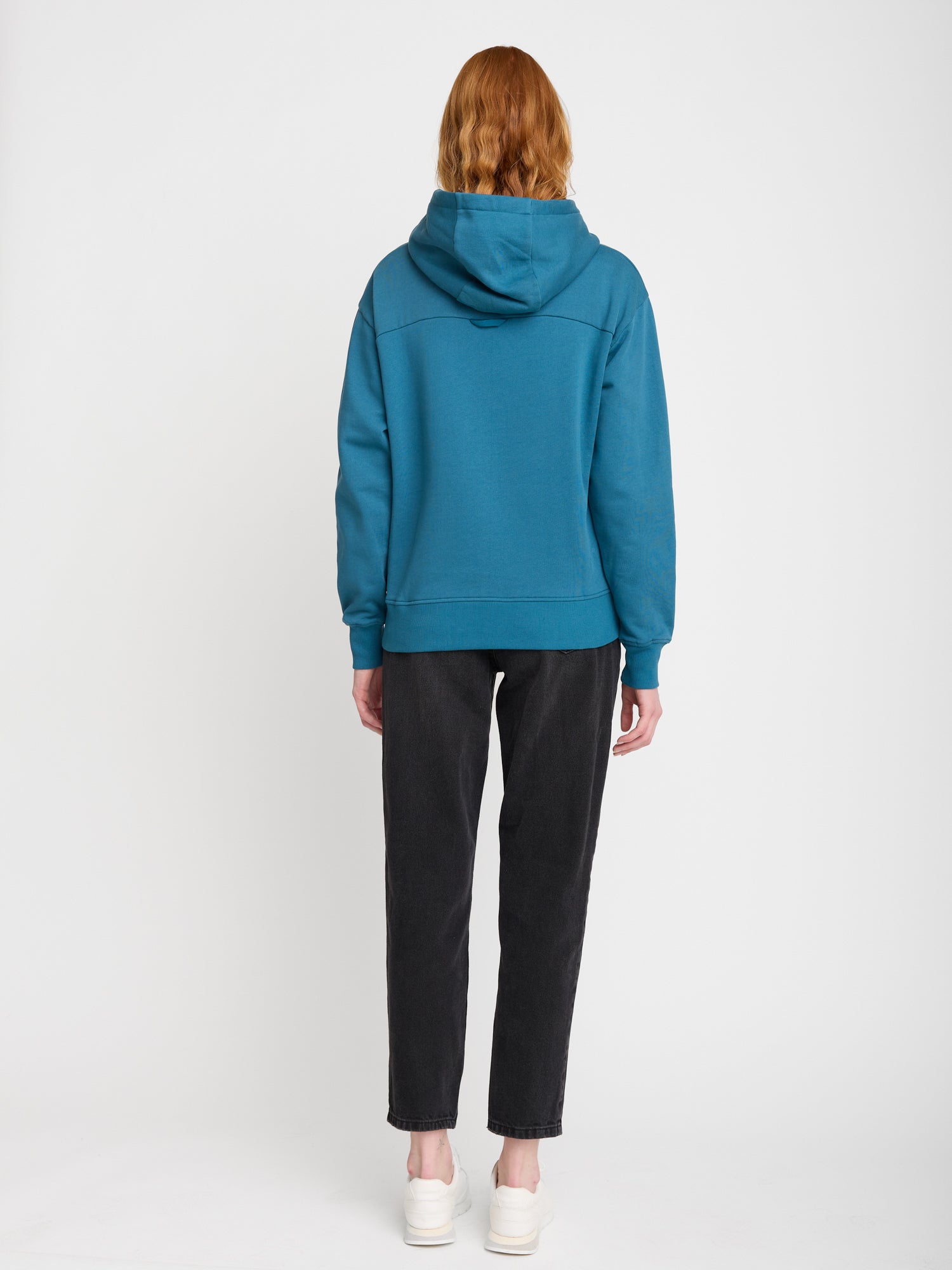 Blau:  Gemütlicher Hoodie aus Bio-Baumwoll Mix für Damen [22628]