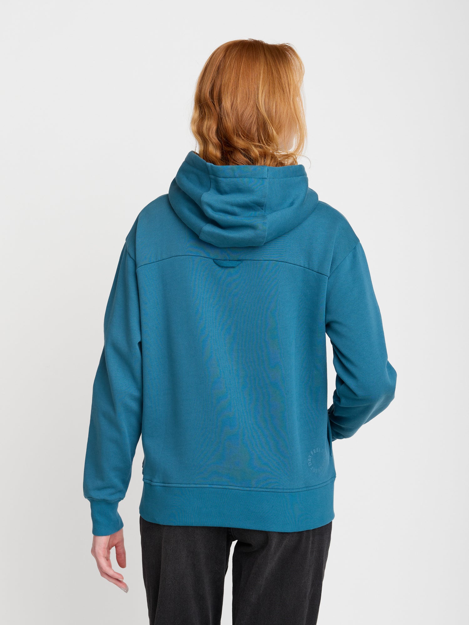 Blau:  Gemütlicher Hoodie aus Bio-Baumwoll Mix für Damen [22629]