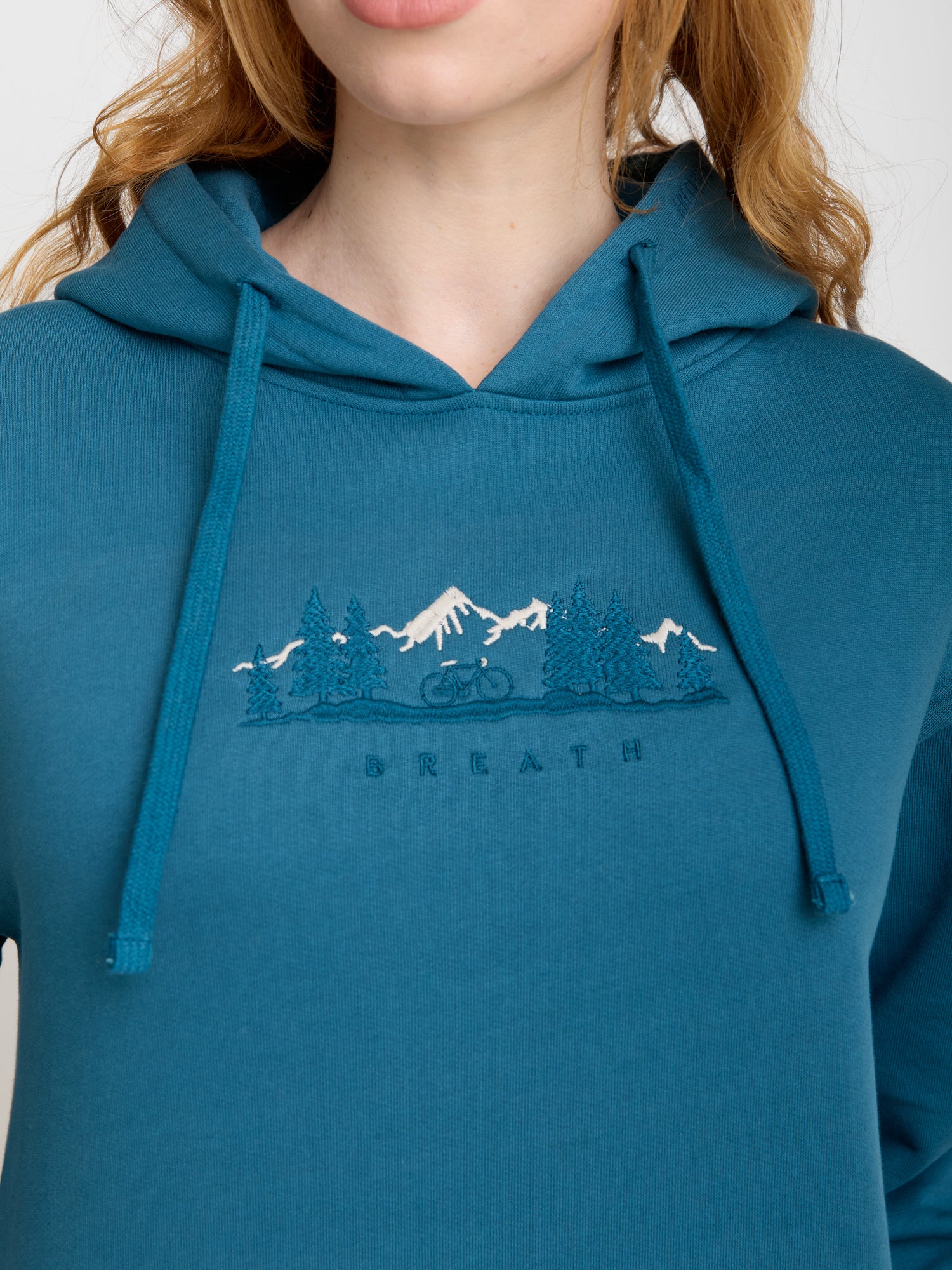 Blau:  Gemütlicher Hoodie aus Bio-Baumwoll Mix für Damen [22630]