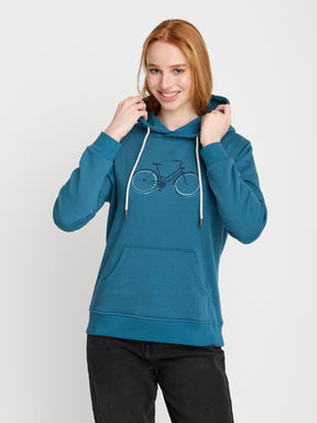 Blau:  Gemütlicher Hoodie aus Bio-Baumwolle für Damen [22633]