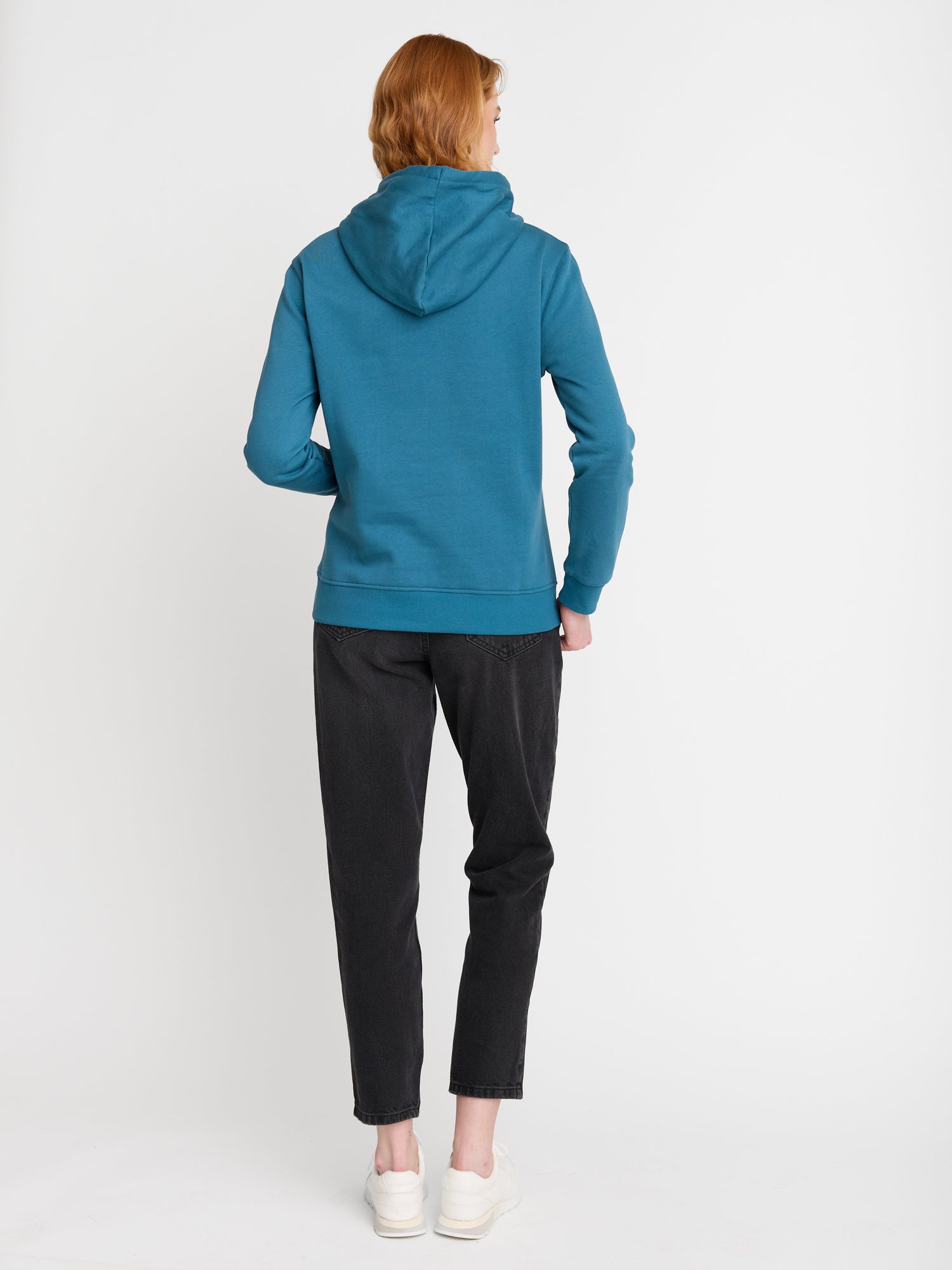 Blau:  Gemütlicher Hoodie aus Bio-Baumwolle für Damen [22634]