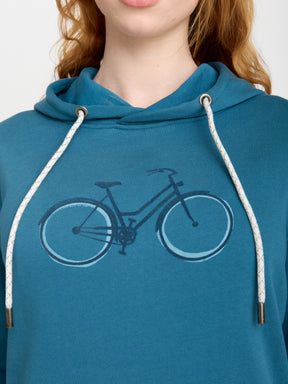 Blau:  Gemütlicher Hoodie aus Bio-Baumwolle für Damen [22636]