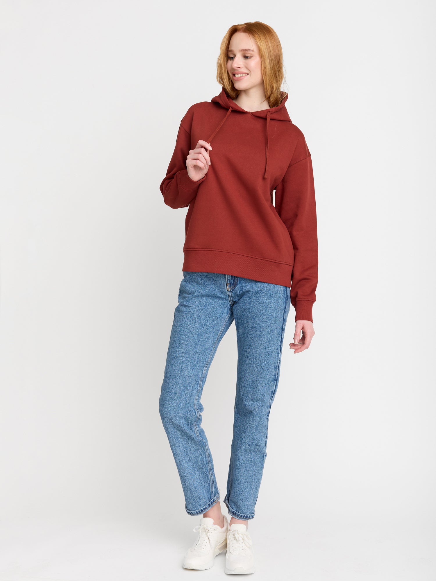 Rot:  Gemütlicher Hoodie aus Bio-Baumwoll Mix für Damen [22637]