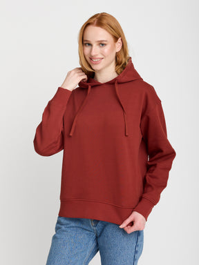 Rot:  Gemütlicher Hoodie aus Bio-Baumwoll Mix für Damen [22638]