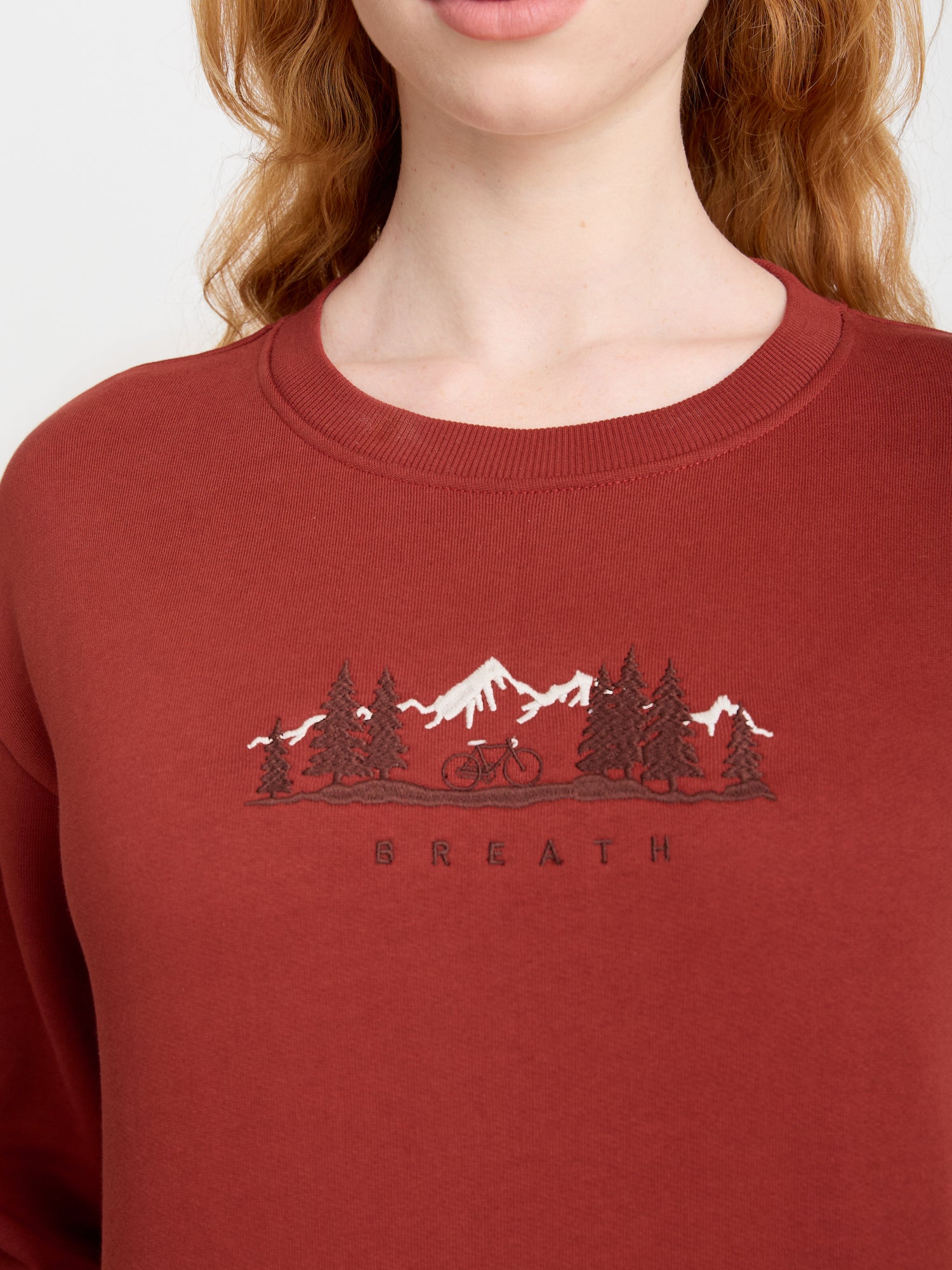 Rot:  Gemütliches Sweatshirt aus Bio-Baumwolle für Damen [22646]
