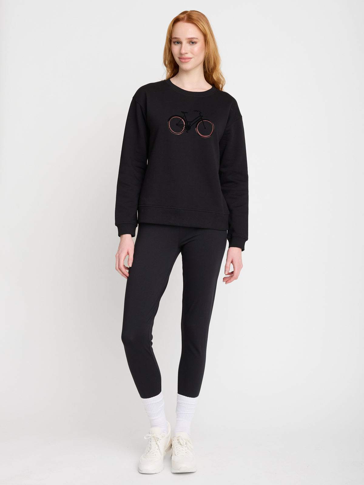 Schwarz:  Gemütliches Sweatshirt aus Bio-Baumwolle für Damen [22647]