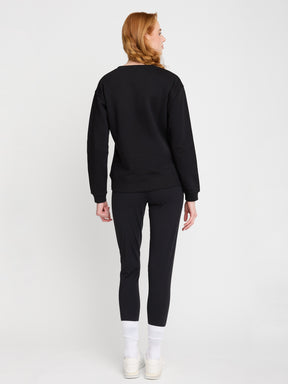 Schwarz:  Gemütliches Sweatshirt aus Bio-Baumwolle für Damen [22649]