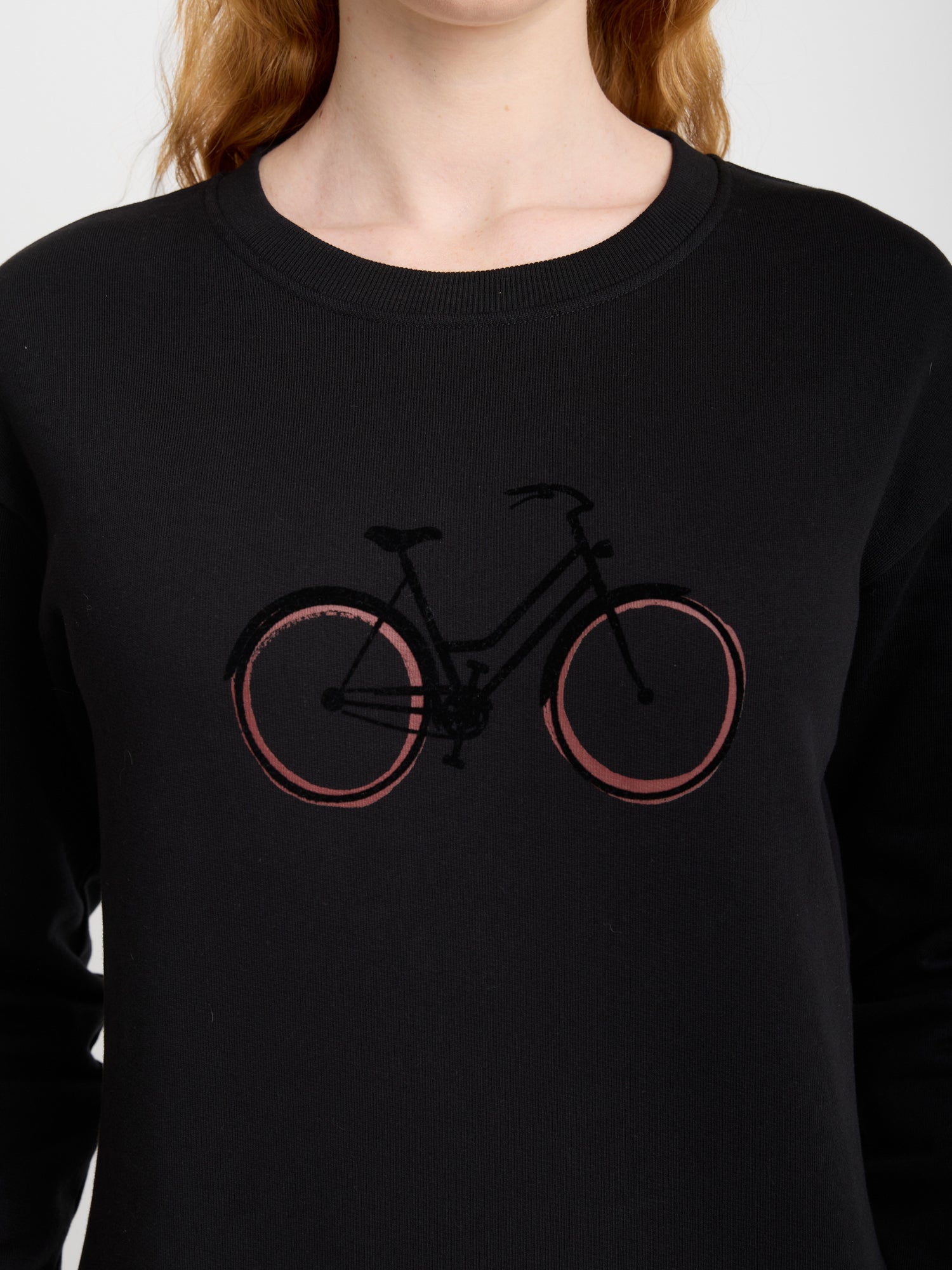 Schwarz:  Gemütliches Sweatshirt aus Bio-Baumwolle für Damen [22651]