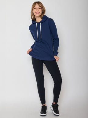 Blau:  Gemütlicher Hoodie aus Bio-Baumwolle für Damen [22653]