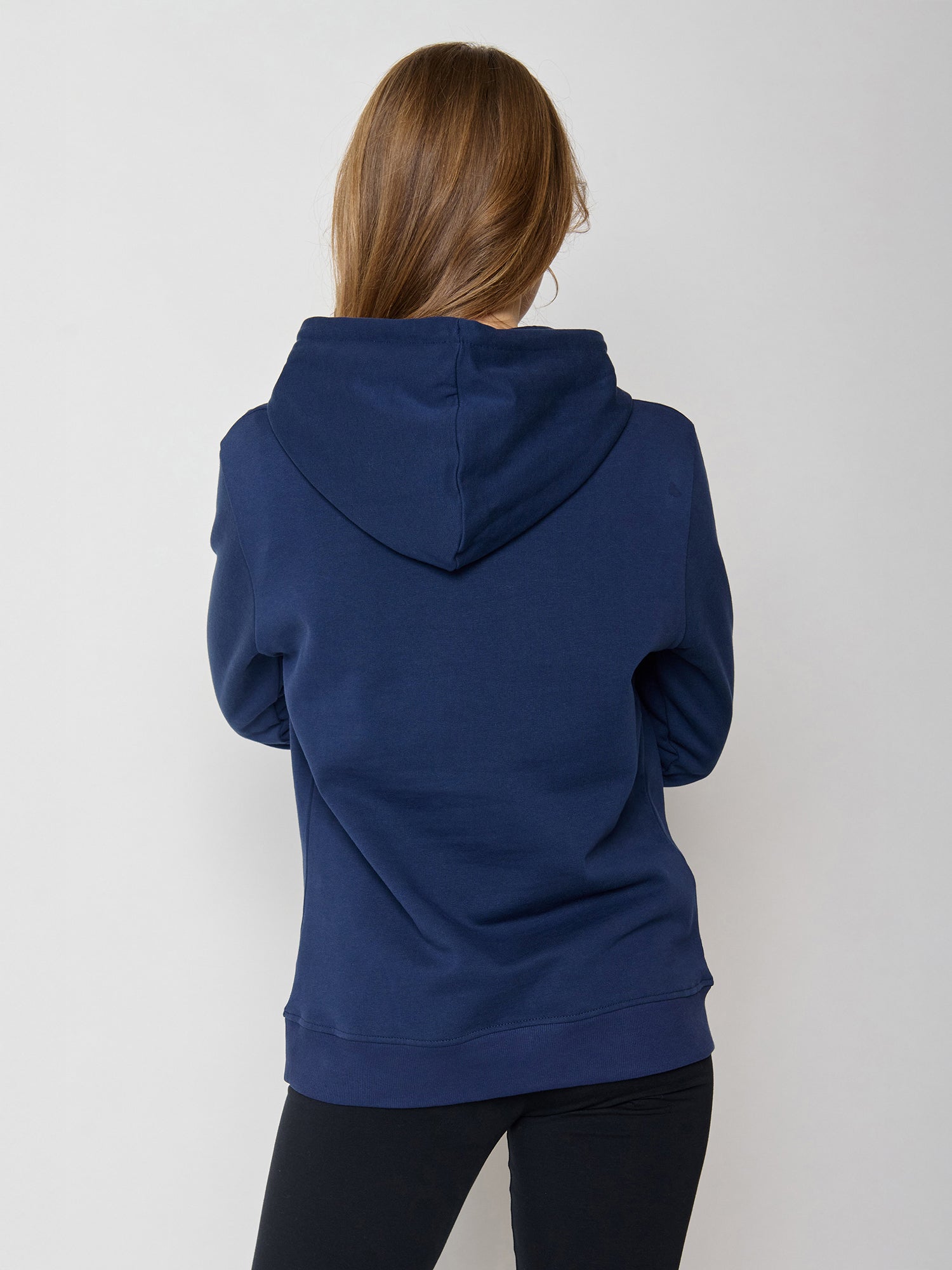 Blau:  Gemütlicher Hoodie aus Bio-Baumwolle für Damen [22656]