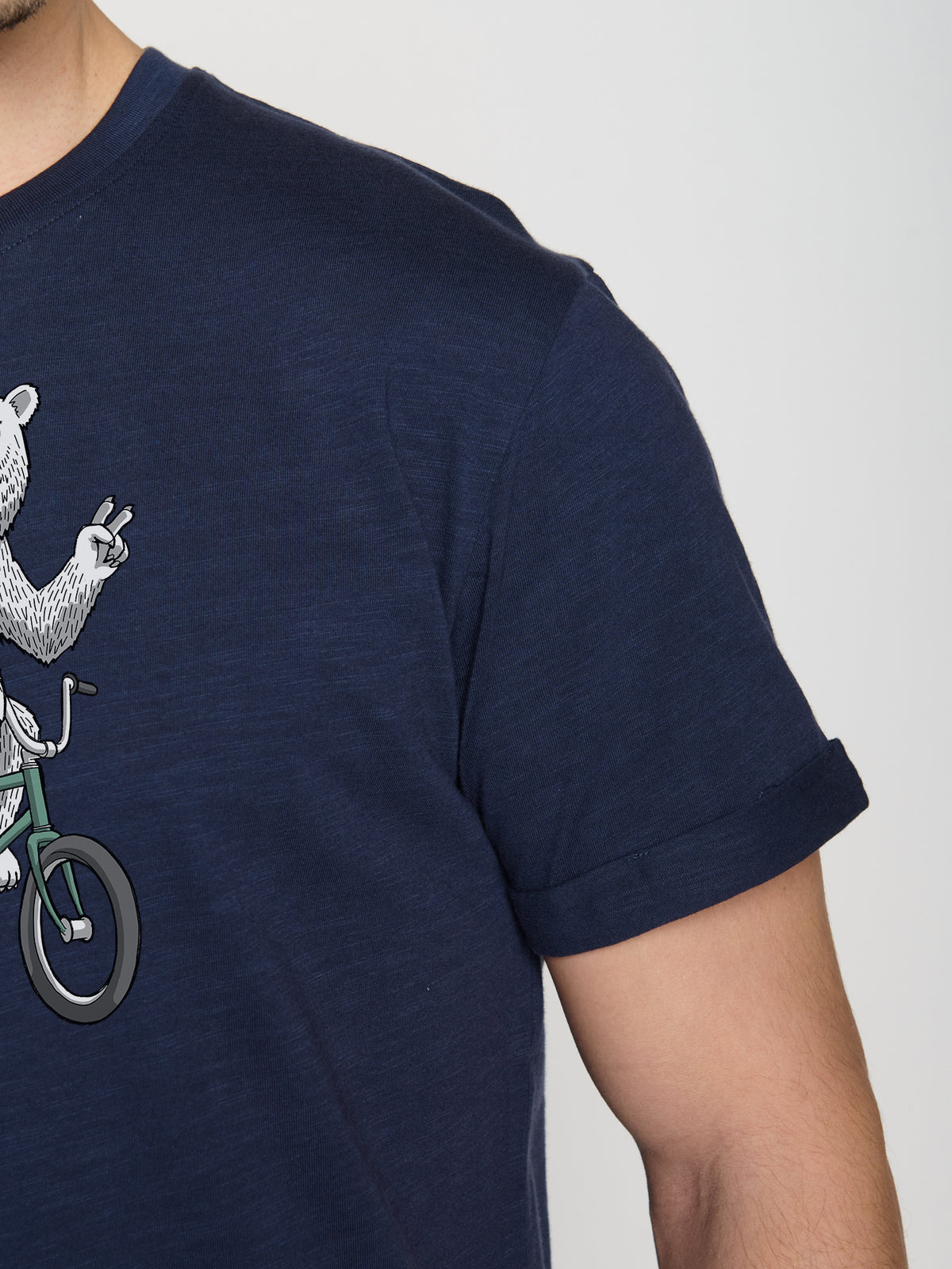 Blau:  Lässiges T-Shirt aus Bio-Baumwoll Mix für Herren [22658]