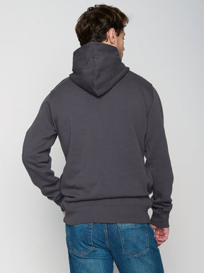Anthracite: Kuschliger Hoodie aus Bio-Baumwolle für Herren [22663]
