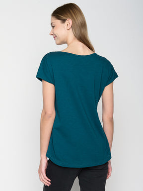 Petrol Green: Lässiges T-Shirt aus Bio-Baumwolle für Damen [22668]