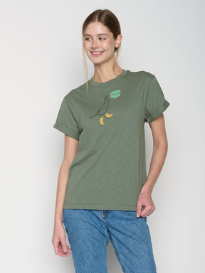 Grau:  Lässiges T-Shirt aus Bio-Baumwolle für Damen [22670]