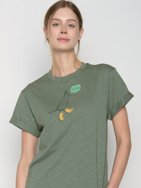 Moos Grey: Lässiges T-Shirt aus Bio-Baumwolle für Damen [22672]