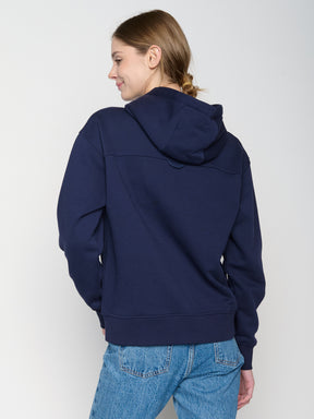Blau:  Gemütlicher Hoodie aus Bio-Baumwoll Mix für Damen [22682]