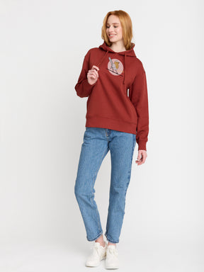 Rot:  Gemütlicher Hoodie aus Bio-Baumwoll Mix für Damen [22695]