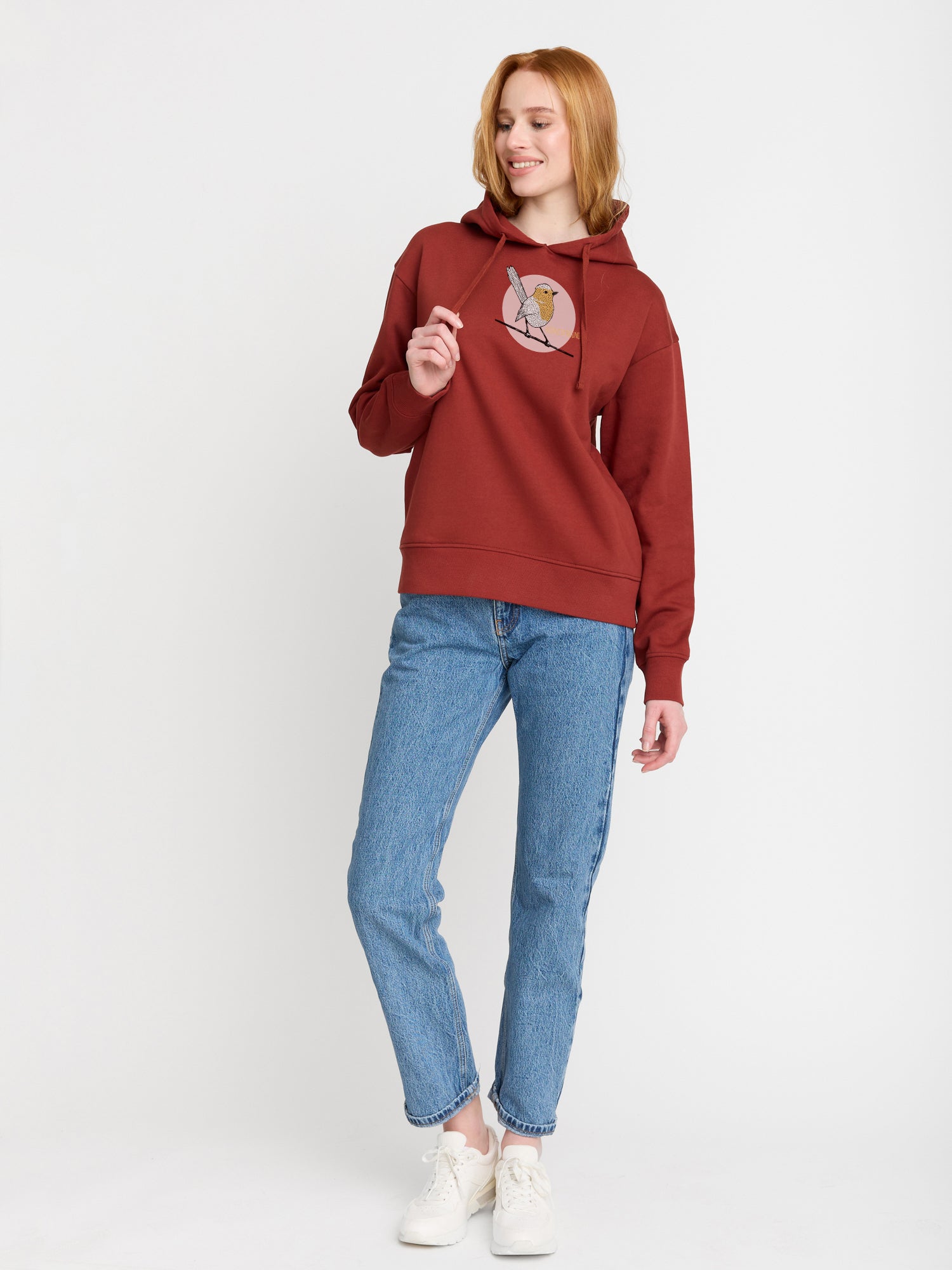 Red Berry: Gemütlicher Hoodie aus Bio-Baumwoll Mix für Damen [22695]