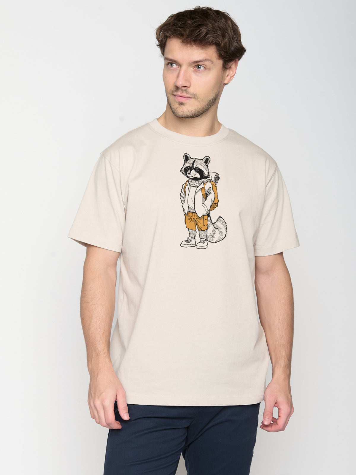 Weiß:  Lässiges T-Shirt aus Bio-Baumwolle für Herren [22696]