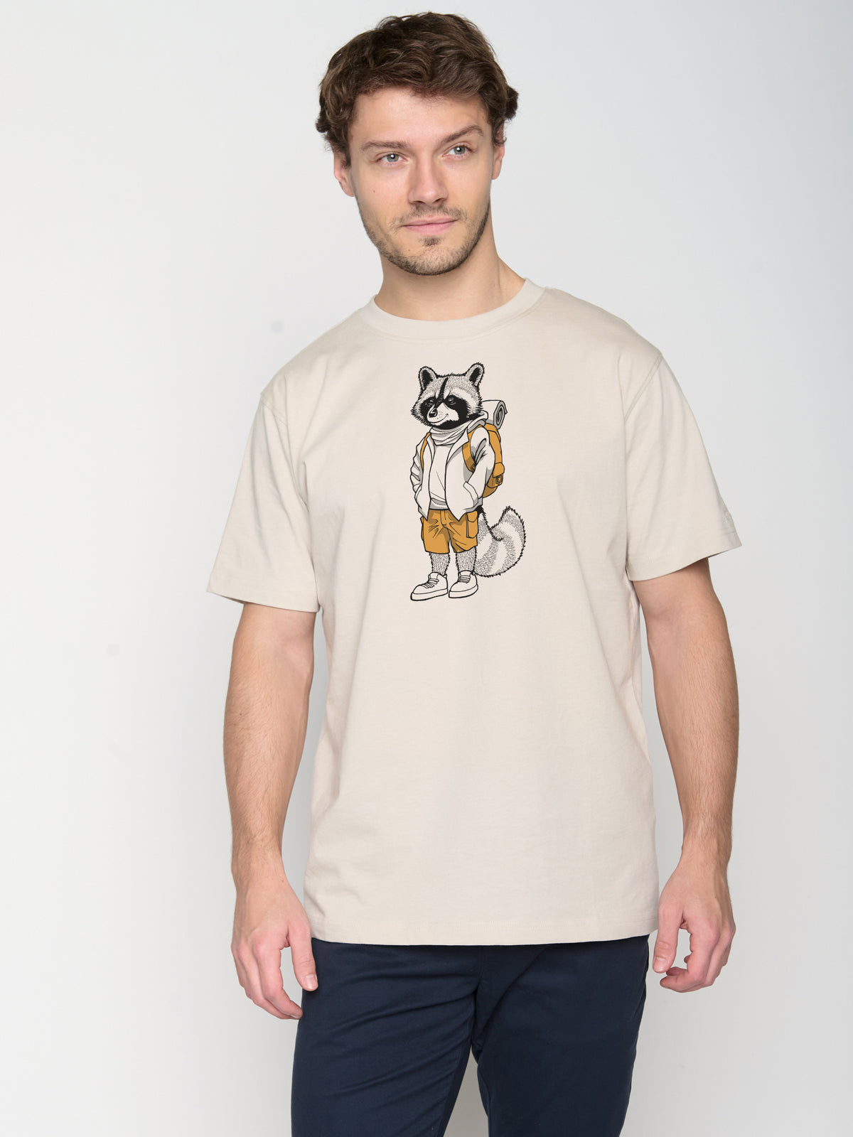 Weiß:  Lässiges T-Shirt aus Bio-Baumwolle für Herren [22697]