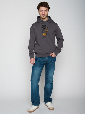 Anthracite: Kuschliger Hoodie aus Bio-Baumwolle für Herren [22705]