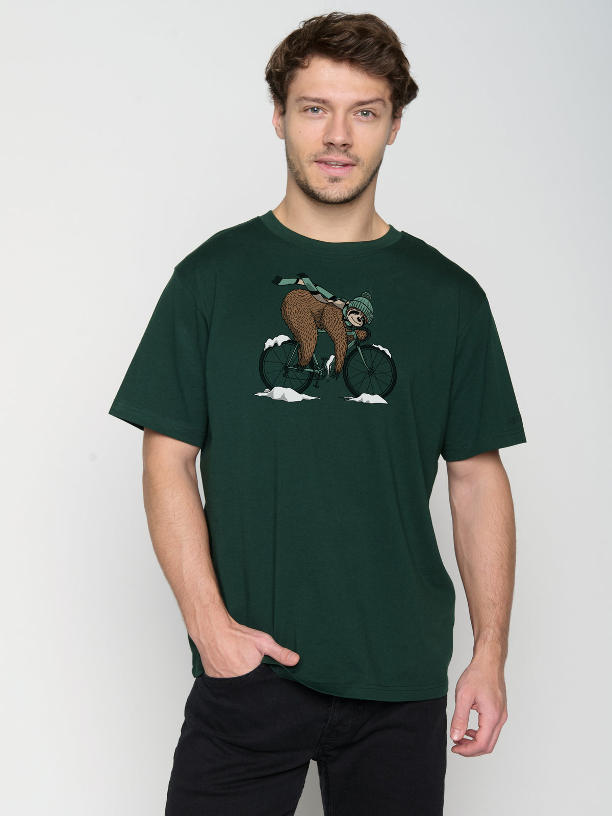 Grün:  Lässiges T-Shirt aus Bio-Baumwolle für Herren [22707]