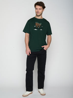 Dark Forest: Lässiges Oversize-T-Shirt aus Bio-Baumwolle für Herren [22710]