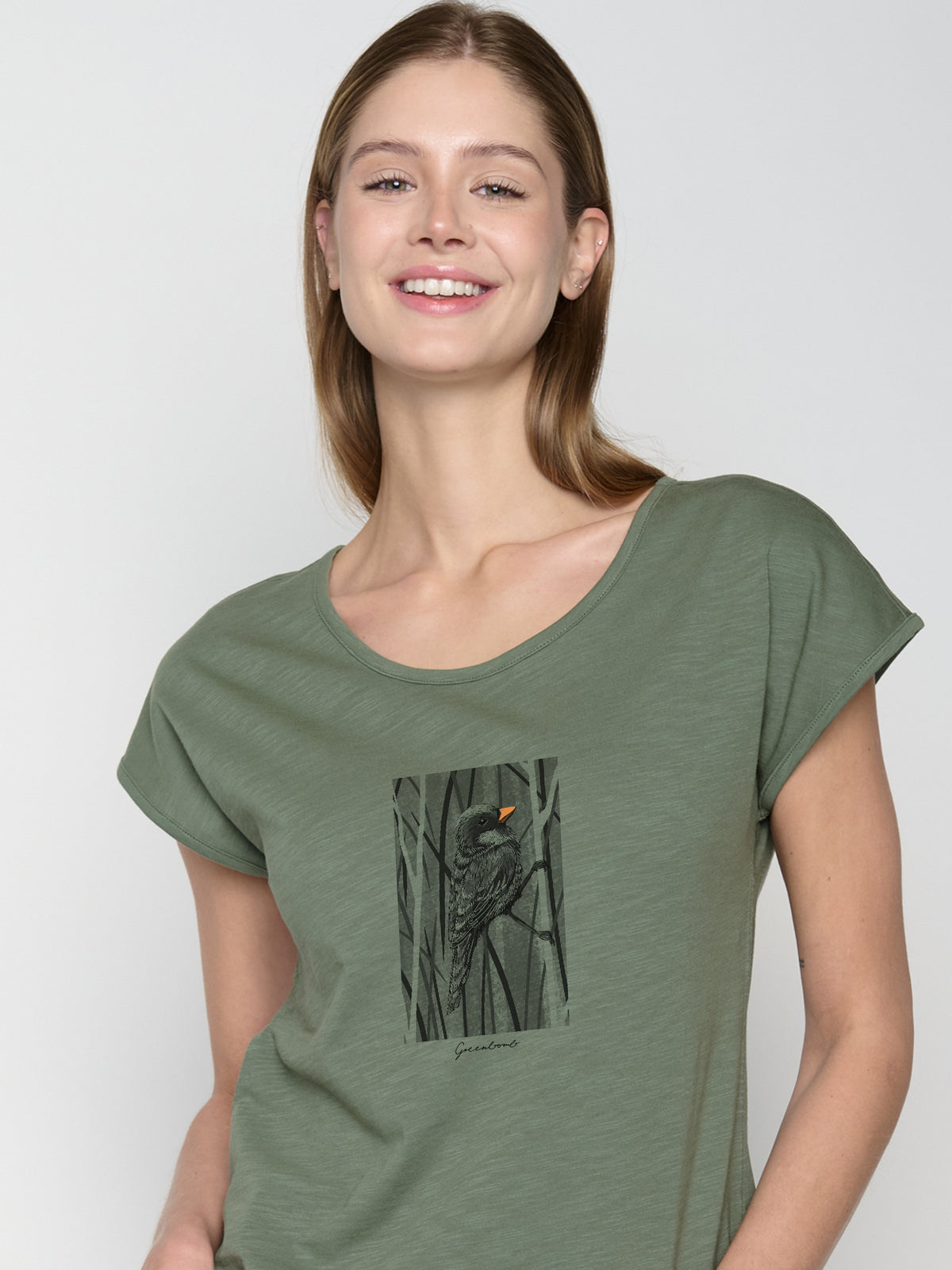 Grau:  Sportliches T-Shirt aus Bio-Baumwolle für Damen [22712]