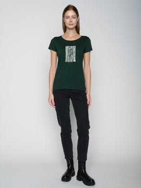 Dark Forest: Sportliches T-Shirt aus Bio-Baumwolle für Damen [22715]