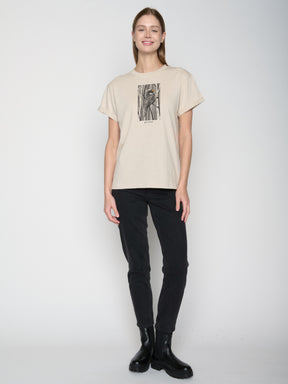 Weiß:  Lässiges T-Shirt aus Bio-Baumwolle für Damen [22719]