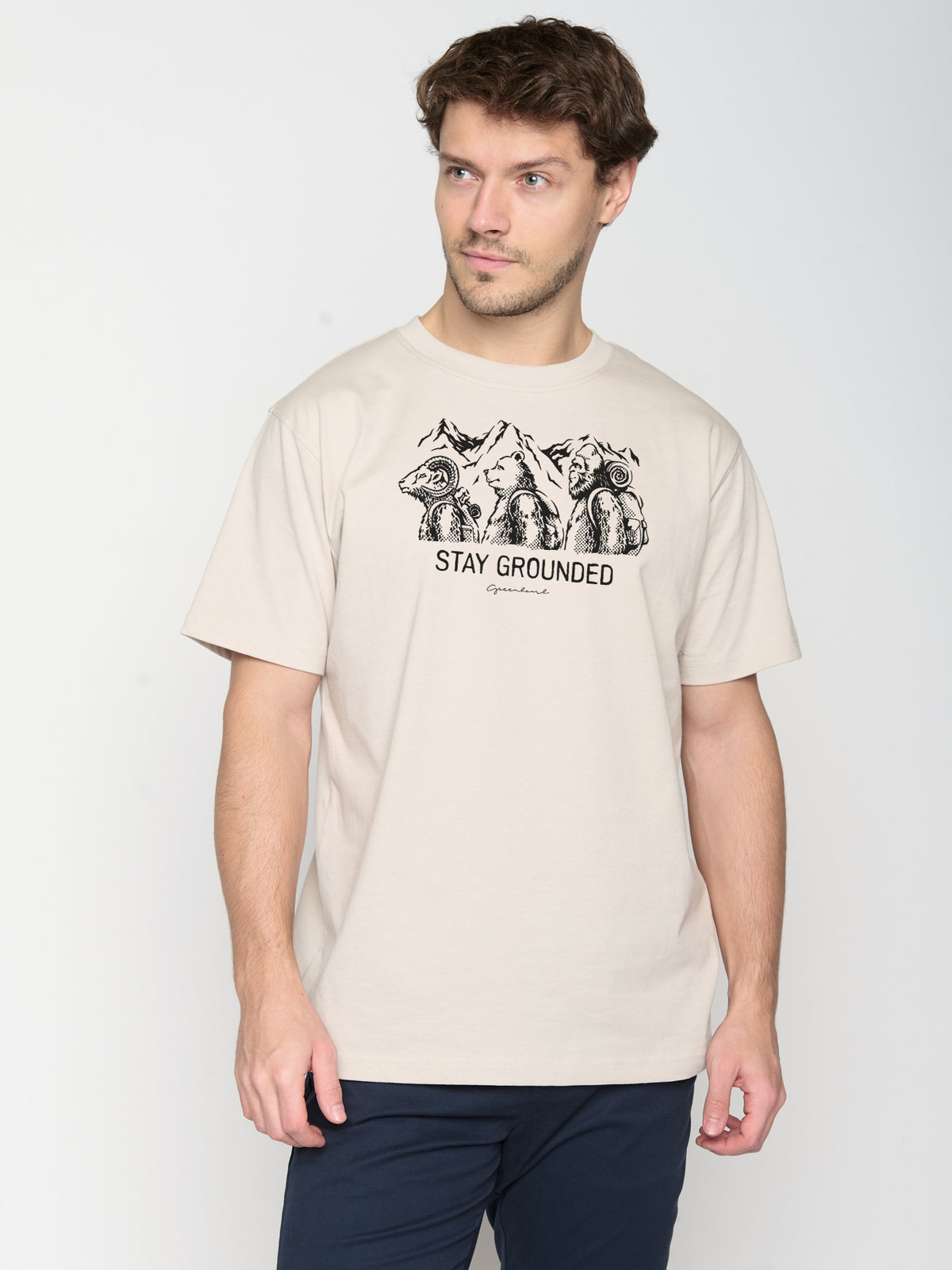 Weiß:  Lässiges T-Shirt aus Bio-Baumwolle für Herren [22723]