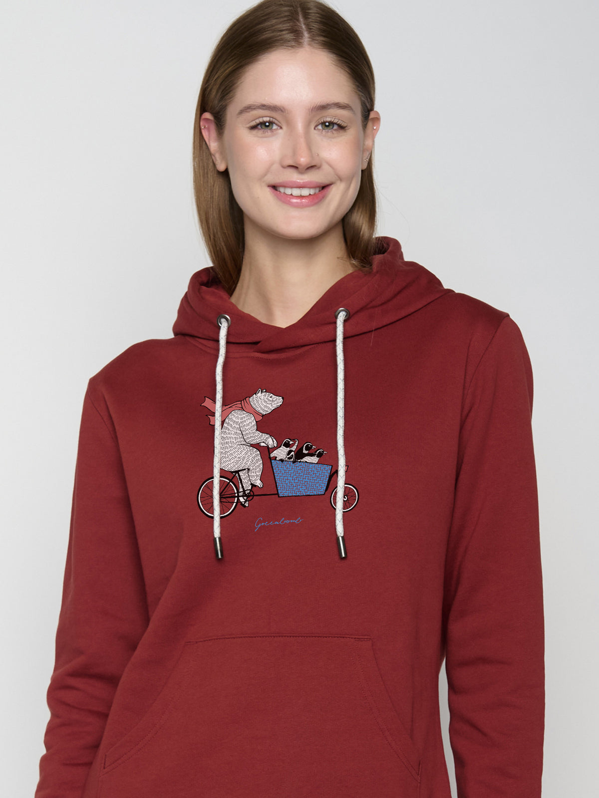 Rot:  Gemütlicher Hoodie aus Bio-Baumwolle für Damen [22729]