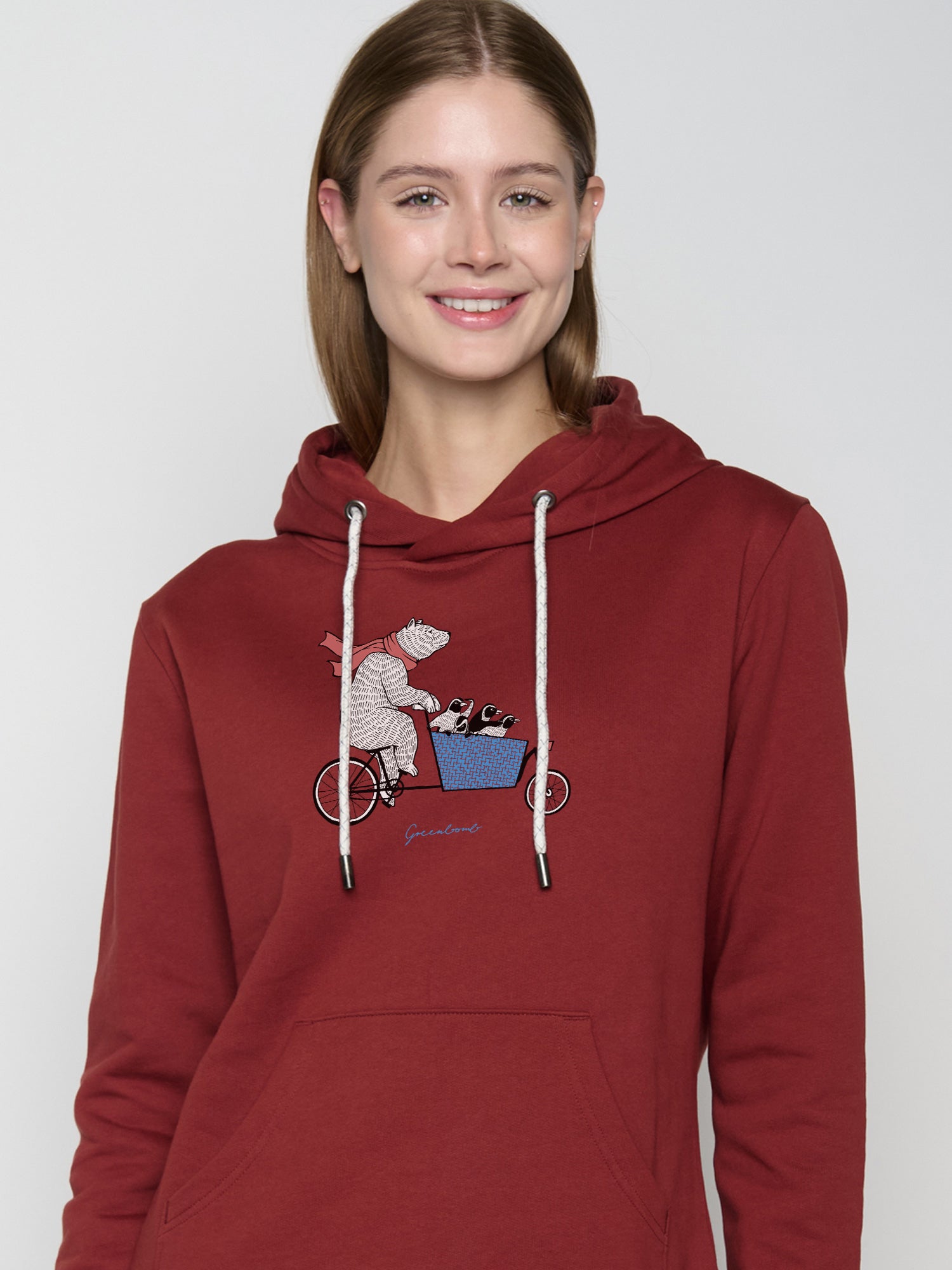 Rot:  Gemütlicher Hoodie aus Bio-Baumwolle für Damen [22729]