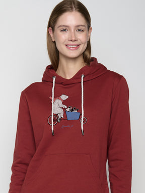 Rot:  Gemütlicher Hoodie aus Bio-Baumwolle für Damen [22729]