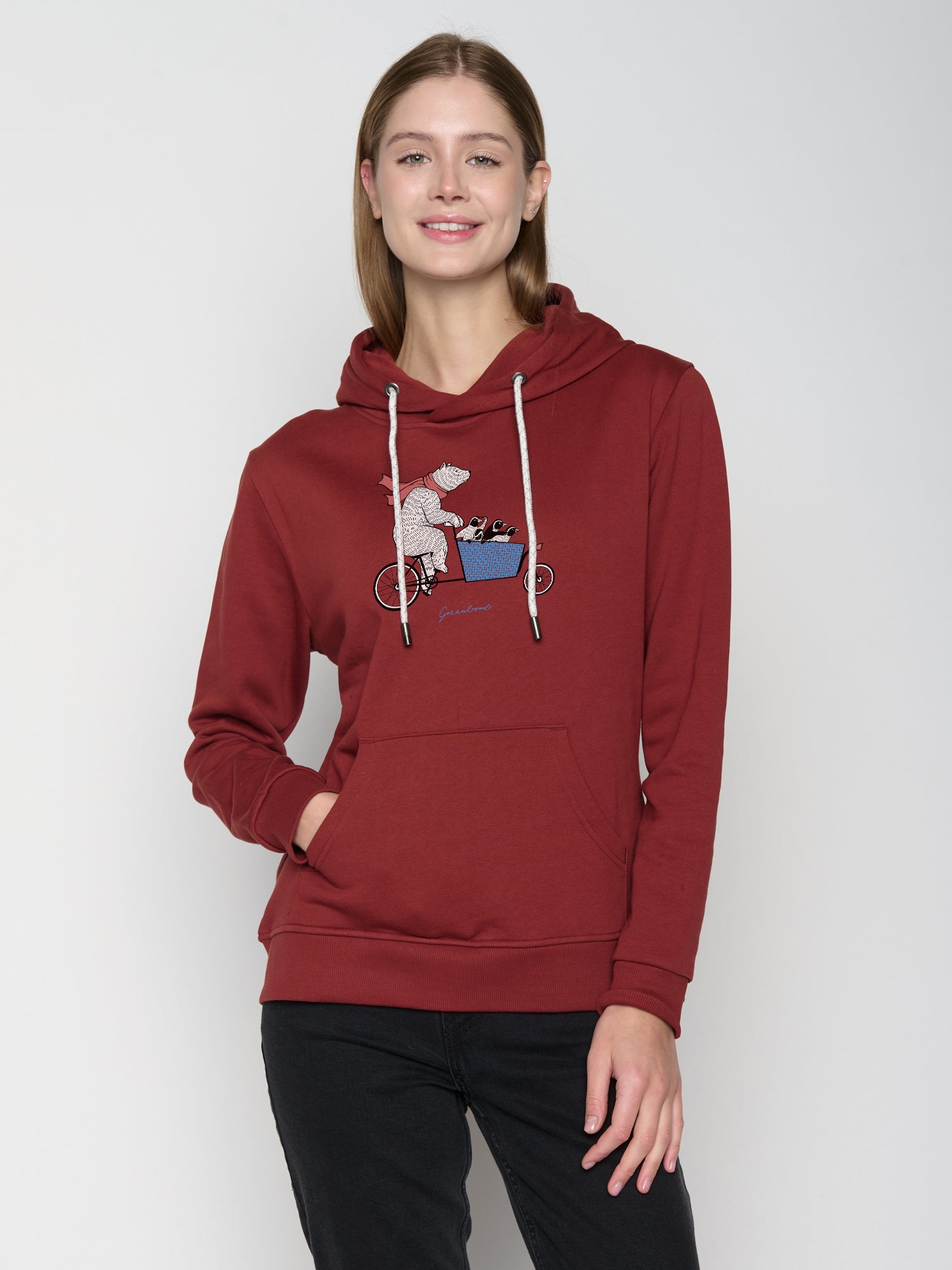 Rot:  Gemütlicher Hoodie aus Bio-Baumwolle für Damen [22730]