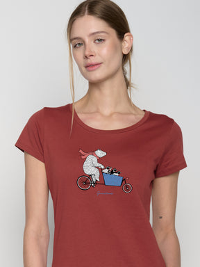 Rot:  Lässiges T-Shirt aus Bio-Baumwolle für Damen [22741]