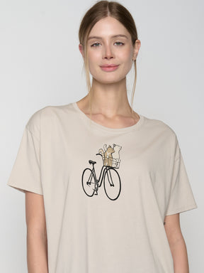 Weiß:  Lässiges T-Shirt aus Bio-Baumwoll Mix für Damen [22744]