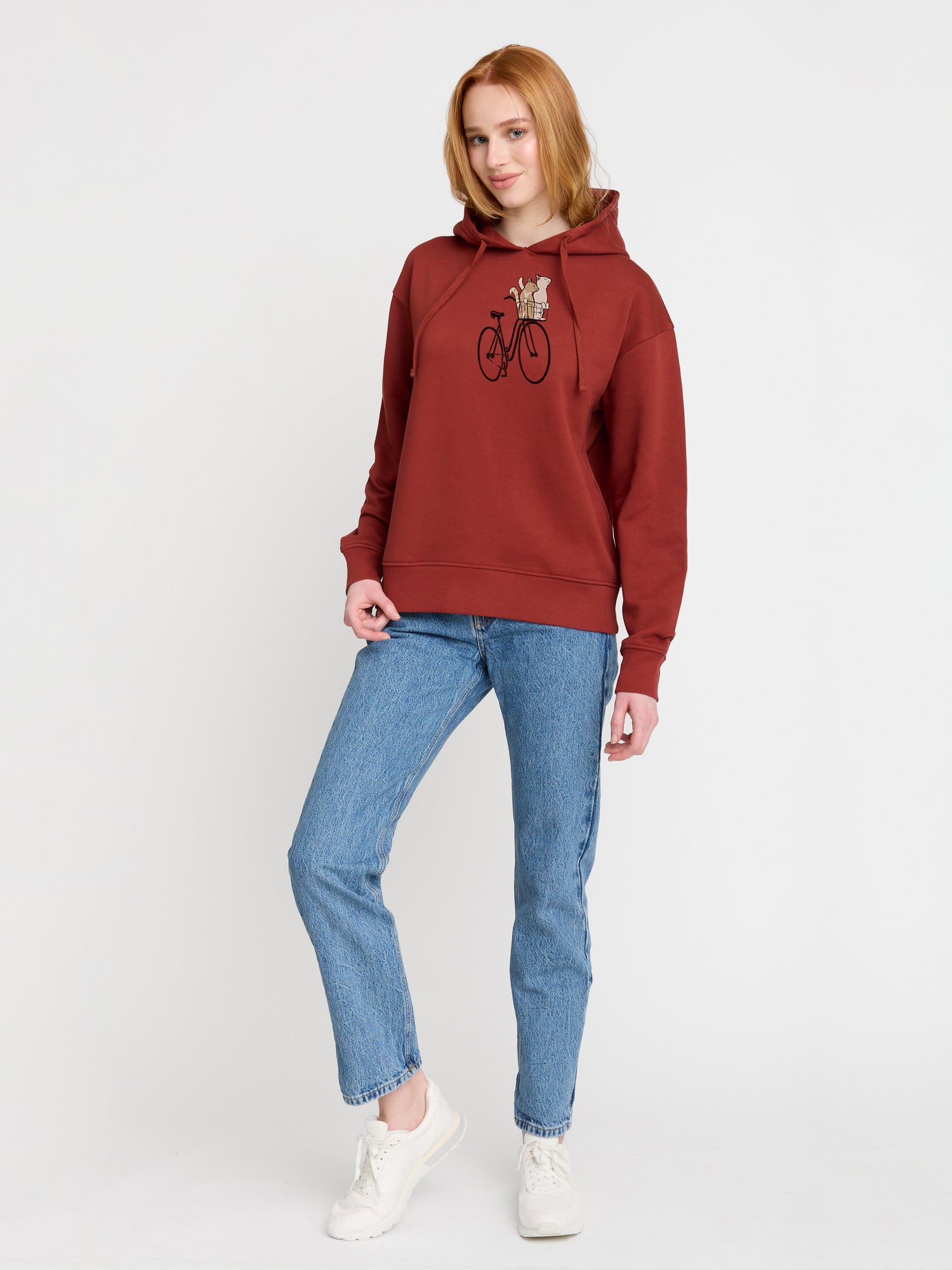 Red Berry: Gemütlicher Hoodie aus Bio-Baumwoll Mix für Damen [22751]