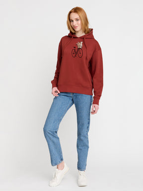 Red Berry: Gemütlicher Hoodie aus Bio-Baumwoll Mix für Damen [22751]