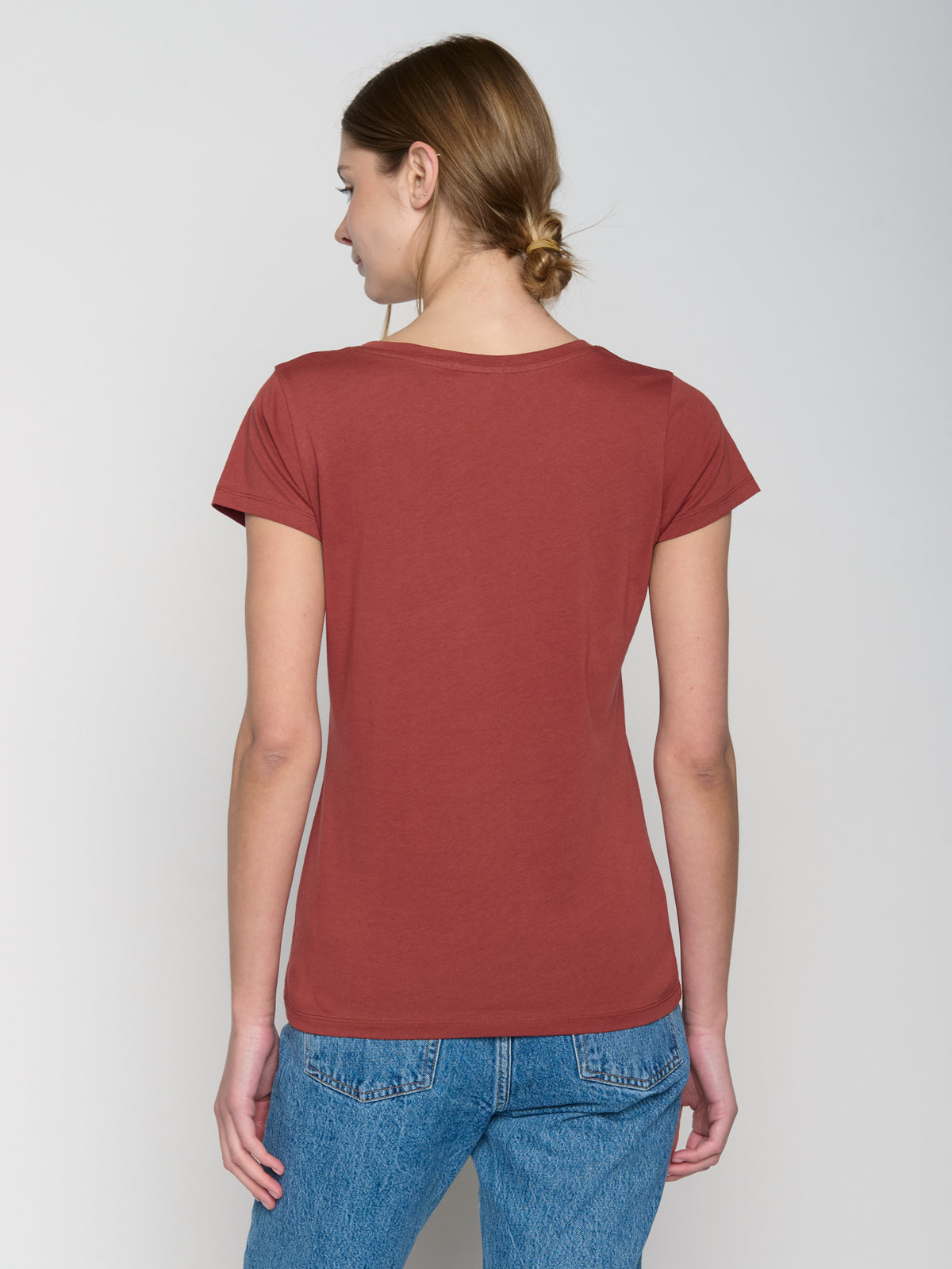 Rot:  Lässiges T-Shirt aus Bio-Baumwolle für Damen [22753]