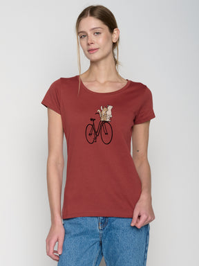 Rot:  Lässiges T-Shirt aus Bio-Baumwolle für Damen [22754]