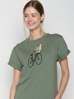 Moos Grey: Lässiges T-Shirt aus Bio-Baumwolle für Damen [22758]