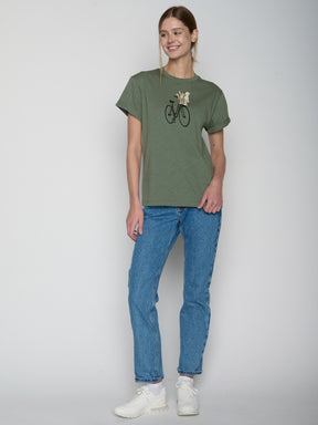 Moos Grey: Lässiges T-Shirt aus Bio-Baumwolle für Damen [22759]