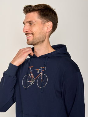 Navy: Gemütlicher Hoodie aus Bio-Baumwolle für Herren [22761]