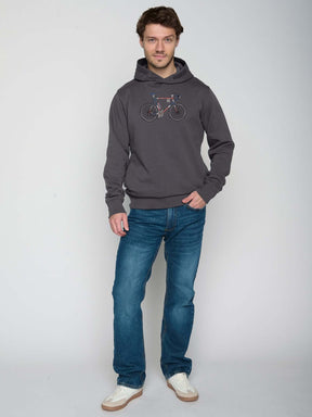 Anthracite: Kuschliger Hoodie aus Bio-Baumwolle für Herren [22766]