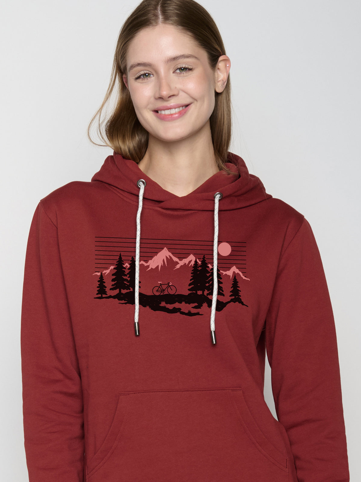 Rot:  Gemütlicher Hoodie aus Bio-Baumwolle für Damen [22773]