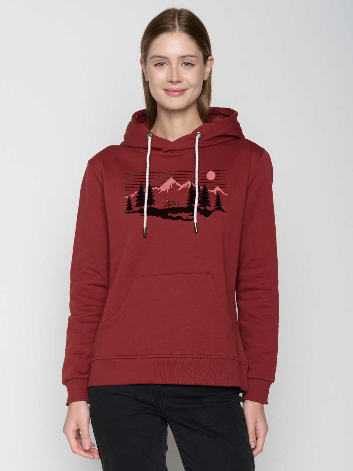 Rot:  Gemütlicher Hoodie aus Bio-Baumwolle für Damen [22774]