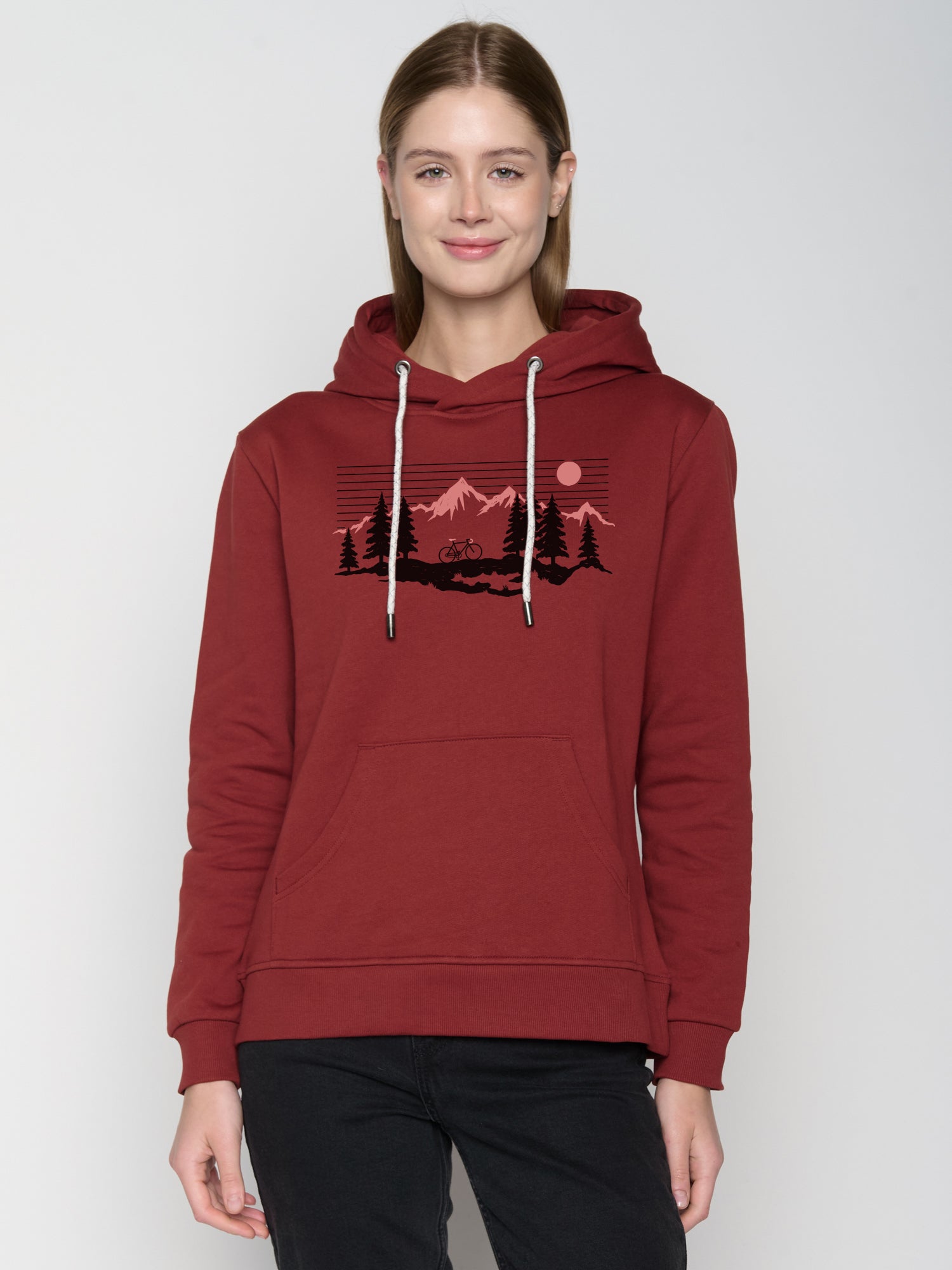 Rot:  Gemütlicher Hoodie aus Bio-Baumwolle für Damen [22774]